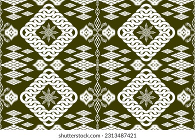 Ikat Figure aztec embroidery style. Geometric ethnic oriental traditional art pattern.Design for ethnic background,wallpaper,fashion,clothing,wrapping,fabric,element,sarong,graphic,vector illustration