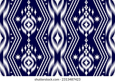 Ikat Figure aztec embroidery style. Geometric ethnic oriental traditional art pattern.Design for ethnic background,wallpaper,fashion,clothing,wrapping,fabric,element,sarong,graphic,vector illustration