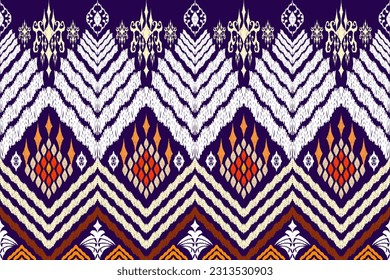 Ikat Figure aztec embroidery style. Geometric ethnic oriental traditional art pattern.Design for ethnic background,wallpaper,fashion,clothing,wrapping,fabric,element,sarong,graphic,vector illustration