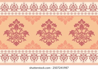 Ikat floral abstract seamless pattern Design for background ,Capet,wall paper,clothing, wrapping,batik ,fabric , embroidery .cover book and other design 