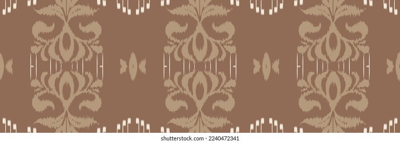 Ikat floral batik textile seamless pattern digital vector design for Print saree Kurti Borneo Fabric border brush symbols swatches party wear