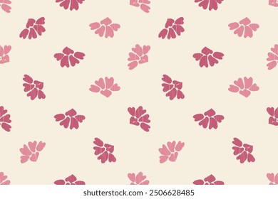 Ikat floral design embroidary seamless pattern on background vector illustration.Ikat ethnic oriental embroidery traditional.Indian Ikat pattern Aztec style abstract.design for texture,fabric,clothing