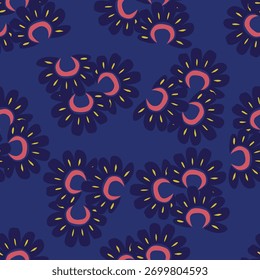 Ikat Floral Embroidery Damask Pattern in Traditional Ethnic Seamless Style, Abstract Fabric Texture Design for Clothing and Decoration, Ornamental Textile Vector Illustration