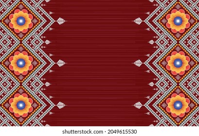 Ikat floral ethnic pattern. Aztec fabric carpet mandala ornament boho chevron textile decoration wallpaper. Tribal turkey African Indian traditional embroidery oriental vector  illustration background