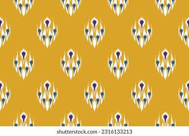 Ikat Floral Flower Abstract art ethnic oriental ikat seamless pattern traditional in tribal.For background,carpet,Batik,cover,textile,wallpaper,clothing,wrapping,fabric,print,illustration.embroidery