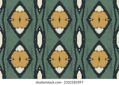 Ikat Floral Paisley Embroidery Background. Ikat Frame Geometric Ethnic Oriental Pattern Traditional. Ikat Aztec Style Abstract Design for Print Texture,fabric,saree,sari,carpet.