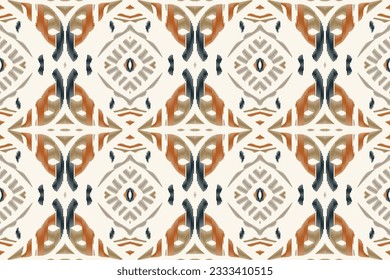 Ikat Floral Paisley Embroidery Background. Ikat Vector Geometric Ethnic Oriental Pattern traditional.aztec Style Abstract Vector illustration.design for Texture,fabric,clothing,wrapping,sarong.
