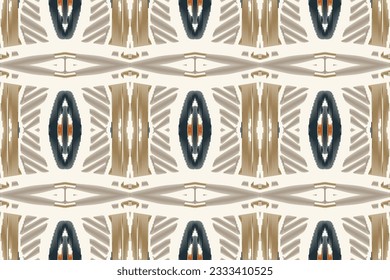 Ikat Floral Paisley Embroidery Background. Ikat Stripe Geometric Ethnic Oriental Pattern traditional.aztec Style Abstract Vector illustration.design for Texture,fabric,clothing,wrapping,sarong.