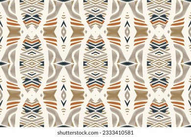 Ikat Floral Paisley Embroidery Background. Ikat Floral Geometric Ethnic Oriental Pattern traditional.aztec Style Abstract Vector illustration.design for Texture,fabric,clothing,wrapping,sarong.