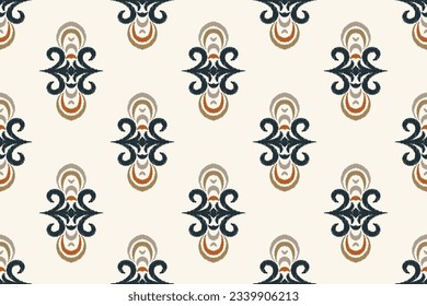 Ikat Floral Paisley Embroidery Background. Ikat Designs Geometric Ethnic Oriental Pattern Traditional. Ikat Aztec Style Abstract Design for Print Texture,fabric,saree,sari,carpet.