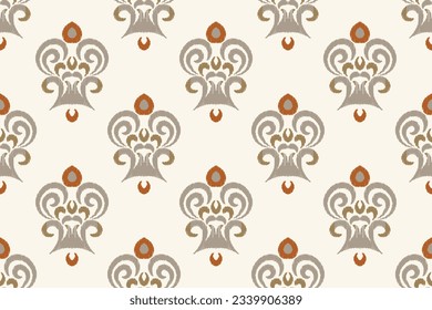 Ikat Floral Paisley Embroidery Background. Ikat Print Geometric Ethnic Oriental Pattern Traditional. Ikat Aztec Style Abstract Design for Print Texture,fabric,saree,sari,carpet.