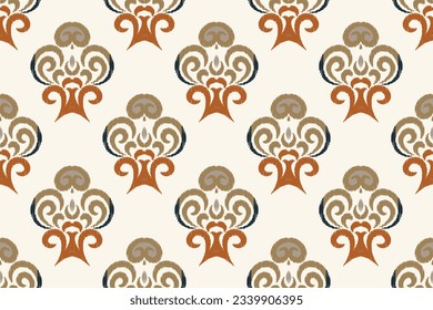 Ikat Floral Paisley Embroidery Background. Ikat Patterns Geometric Ethnic Oriental Pattern Traditional. Ikat Aztec Style Abstract Design for Print Texture,fabric,saree,sari,carpet.