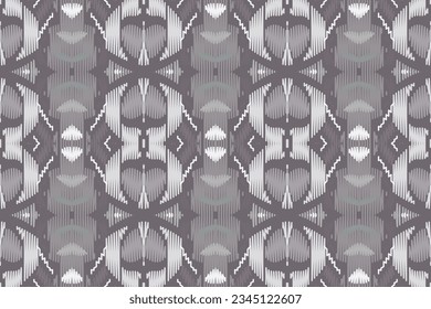Ikat Floral Paisley Embroidery Background. Ikat Damask Geometric Ethnic Oriental Pattern traditional.aztec Style Abstract Vector illustration.design for Texture,fabric,clothing,wrapping,sarong.