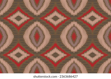 Ikat Floral Paisley Embroidery Background. Ikat Stripes Geometric Ethnic Oriental Pattern traditional.aztec Style Abstract Vector illustration.design for Texture,fabric,clothing,wrapping,sarong.