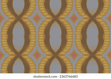 Ikat Floral Paisley Embroidery Background. Ikat Vector Geometric Ethnic Oriental Pattern traditional.aztec Style Abstract Vector illustration.design for Texture,fabric,clothing,wrapping,sarong.