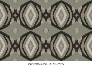 Ikat Floral Paisley Embroidery Background. Ikat Vector Geometric Ethnic Oriental Pattern traditional.aztec Style Abstract Vector illustration.design for Texture,fabric,clothing,wrapping,sarong.