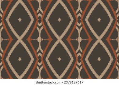 Ikat Floral Paisley Embroidery Background. Ikat Seamless Pattern Geometric Ethnic Oriental Pattern traditional.aztec Style Abstract Vector design Texture,fabric,clothing,wrapping,sarong.