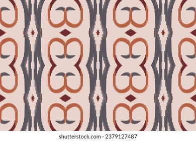 Ikat Floral Paisley Embroidery Background. Ikat Designs Geometric Ethnic Oriental Pattern traditional.aztec Style Abstract Vector illustration.design for Texture,fabric,clothing,wrapping,sarong.