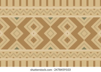 Ikat Floral Paisley Embroidery Background. Ikat Diamond Geometric Ethnic Oriental Pattern traditional.aztec Style Abstract Vector illustration.design for Texture,fabric,clothing,wrapping,sarong.