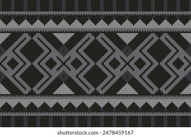 Ikat Floral Paisley Embroidery Background. Ikat Chevron Geometric Ethnic Oriental Pattern traditional.aztec Style Abstract Vector illustration.design for Texture,fabric,clothing,wrapping,sarong.