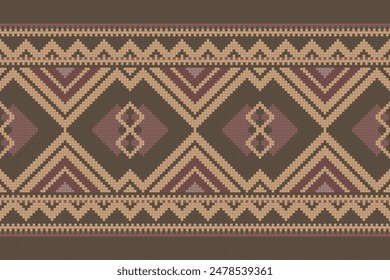 Ikat Floral Paisley Embroidery Background. Ikat Stripes Geometric Ethnic Oriental Pattern traditional.aztec Style Abstract Vector illustration.design for Texture,fabric,clothing,wrapping,sarong.