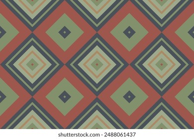 Ikat Floral Paisley Embroidery Background. Ikat Fabric Geometric Ethnic Oriental Pattern traditional.aztec Style Abstract Vector illustration.design for Texture,fabric,clothing,wrapping,sarong.