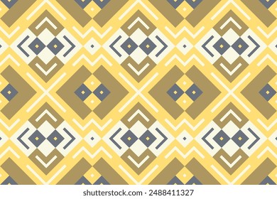 Ikat Floral Paisley Embroidery Background. Ikat Pattern Geometric Ethnic Oriental Pattern traditional.aztec Style Abstract Vector illustration.design for Texture,fabric,clothing,wrapping,sarong.