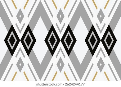 Ikat Floral Paisley Embroidery Background. Ikat Triangle Geometric Ethnic Oriental Pattern Traditional. Ikat Aztec Style Abstract Design for Print Texture,fabric,saree,sari,carpet.