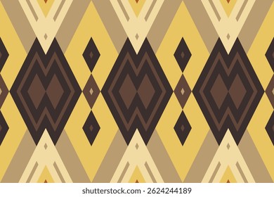 Ikat Floral Paisley Embroidery Background. Ikat Triangle Geometric Ethnic Oriental Pattern traditional.aztec Style Abstract Vector illustration.design for Texture,fabric,clothing,wrapping,sarong.