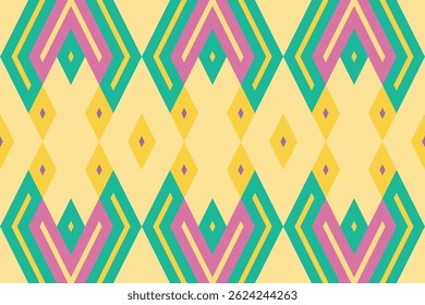 Ikat Floral Paisley Embroidery Background. Ikat Vector Geometric Ethnic Oriental Pattern Traditional. Ikat Aztec Style Abstract Design for Print Texture,fabric,saree,sari,carpet.