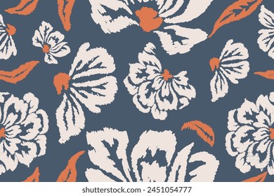 Ikat floral paisley bordado background.Ikat étnico oriental patrón tradicional.Vector abstracto de estilo azteca. diseño para textura, tela, ropa, envoltura, decoración, sarong, bufanda