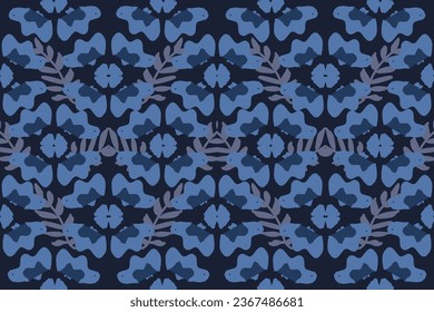 Ikat floral paisley embroidery .Ikat ethnic oriental  traditional.Aztec style abstract vector illustration.design for texture,fabric,clothing,wrapping,decoration.