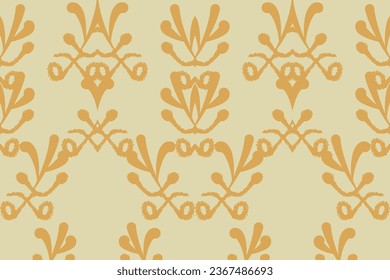 Ikat floral paisley embroidery .Ikat ethnic oriental  traditional.Aztec style abstract vector illustration.design for texture,fabric,clothing,wrapping,decoration.