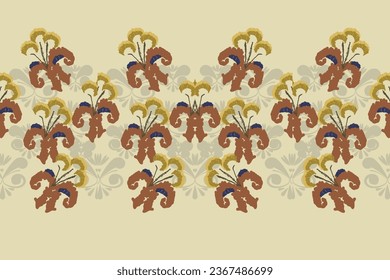 Ikat floral paisley embroidery .Ikat ethnic oriental  traditional.Aztec style abstract vector illustration.design for texture,fabric,clothing,wrapping,decoration.