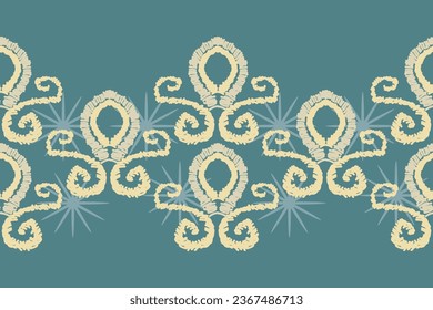Ikat floral paisley embroidery .Ikat ethnic oriental  traditional.Aztec style abstract vector illustration.design for texture,fabric,clothing,wrapping,decoration.