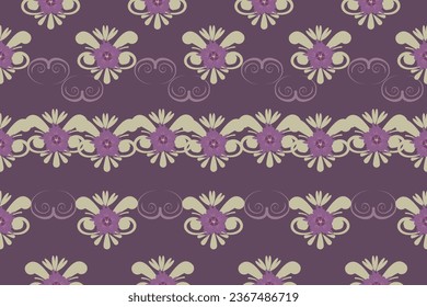 Ikat floral paisley embroidery .Ikat ethnic oriental  traditional.Aztec style abstract vector illustration.design for texture,fabric,clothing,wrapping,decoration.