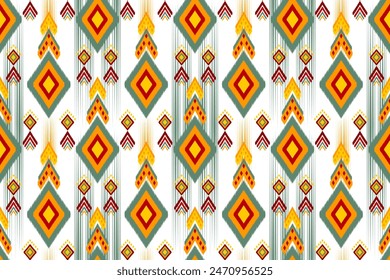Ikat floral paisley embroidery ethnic traditional pattern Geometric ethnic floral pattern Thai silk embroidery design for decorative home carpet curtain pillow