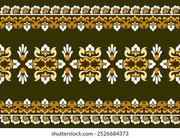 Ikat floral paisley embroidery ethnic traditional pattern Geometric ethnic floral pattern Thai silk embroidery design for decorative home carpet curtain pillow blue geometric pattern 