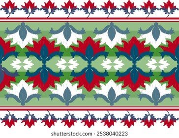 Ikat bordado floral paisley patrón tradicional étnico Geométrico patrón floral étnico Diseño de bordado de seda tailandés para el hogar decorativo almohada de cortina de alfombra patrón geométrico azul 