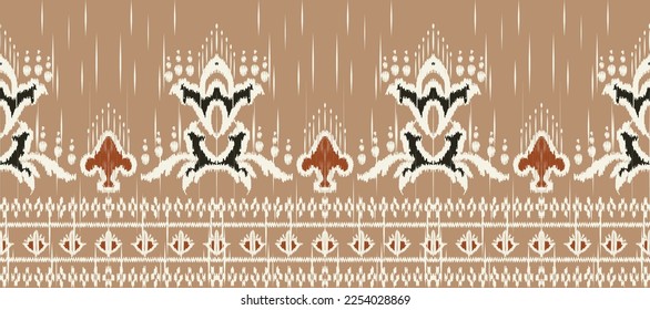 Ikat floral paisley embroidery. Ikkat background.geometric ethnic oriental pattern traditional. Ikat African style abstract vector illustration.design for texture,fabric,decoration,carpet,saree,sari
