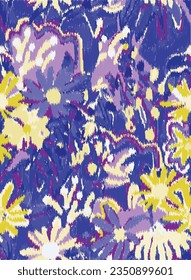 Ikat floral paisley embroidery on white background.Ikat ethnic flower seamless pattern  abstract vector illustration.design for texture,fabric,clothing,wrapping,scarf,sarong.
