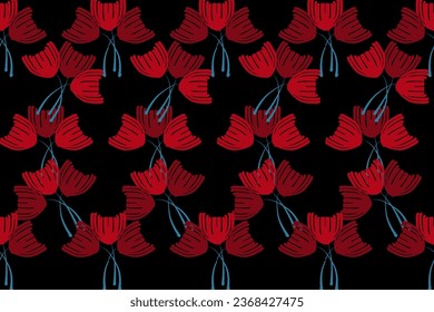 Ikat floral paisley embroidery on pattern traditional.Aztec style abstract vector illustration.design for texture,fabric,clothing,wrapping,decoration.