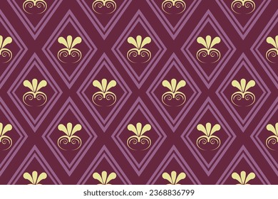 Ikat floral paisley embroidery on pattern traditional.Aztec style abstract vector illustration.design for texture,fabric,clothing,wrapping,decoration.