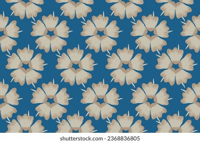 Ikat floral paisley embroidery on pattern traditional.Aztec style abstract vector illustration.design for texture,fabric,clothing,wrapping,decoration.