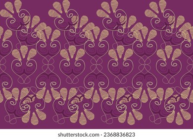 Ikat floral paisley embroidery on pattern traditional.Aztec style abstract vector illustration.design for texture,fabric,clothing,wrapping,decoration.