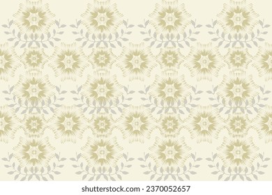 Ikat floral paisley embroidery on pattern traditional.Aztec style abstract vector illustration.design for texture,fabric,clothing,wrapping,decoration.