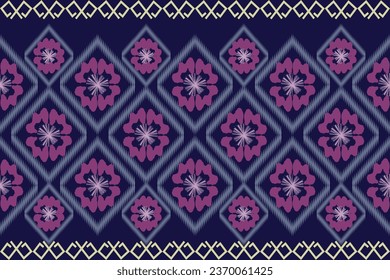 Ikat floral paisley embroidery on pattern traditional.Aztec style abstract vector illustration.design for texture,fabric,clothing,wrapping,decoration.