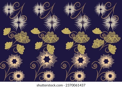 Ikat floral paisley embroidery on pattern traditional.Aztec style abstract vector illustration.design for texture,fabric,clothing,wrapping,decoration.