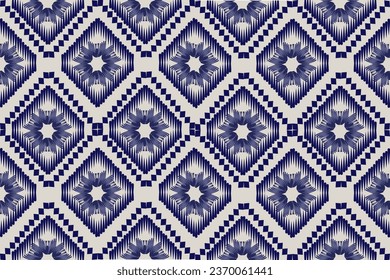 Ikat floral paisley embroidery on pattern traditional.Aztec style abstract vector illustration.design for texture,fabric,clothing,wrapping,decoration.
