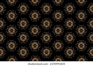 Ikat floral paisley embroidery on pattern traditional.Aztec style abstract vector illustration.design for texture,fabric,clothing,wrapping,decoration.